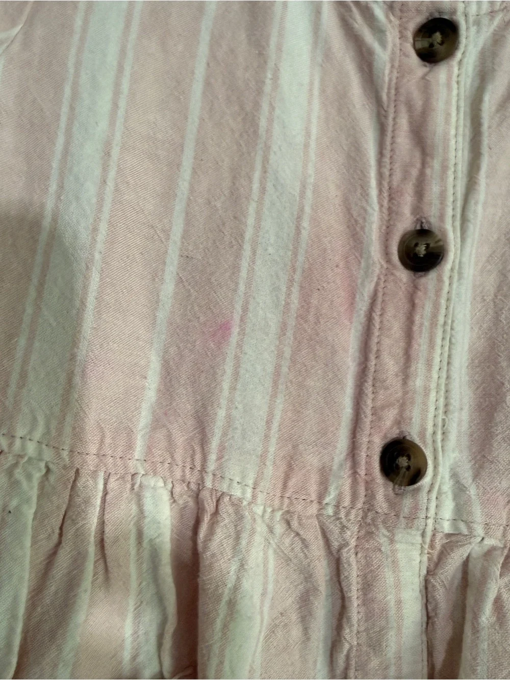 Old Navy Light Pink Striped Button-Front Girls' Casual Dress